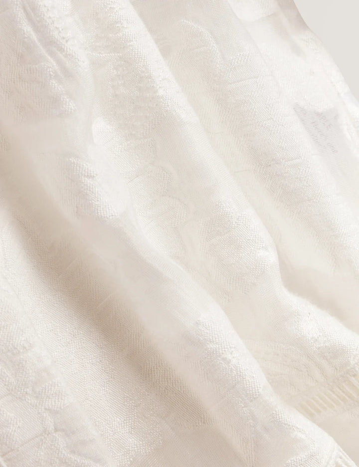 Ted Baker Khayt Textured Boxy Shirt With Ladder Trim | White