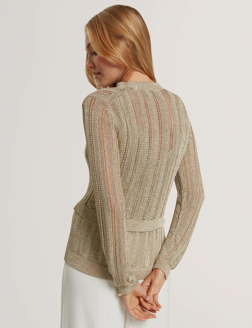Ted Baker Hellenn Ribbed Cardigan | Gold