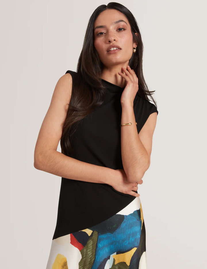 Ted Baker Aeslyn Printed Jersey Midi Dress With Satin Skirt | Black – alternate view 5