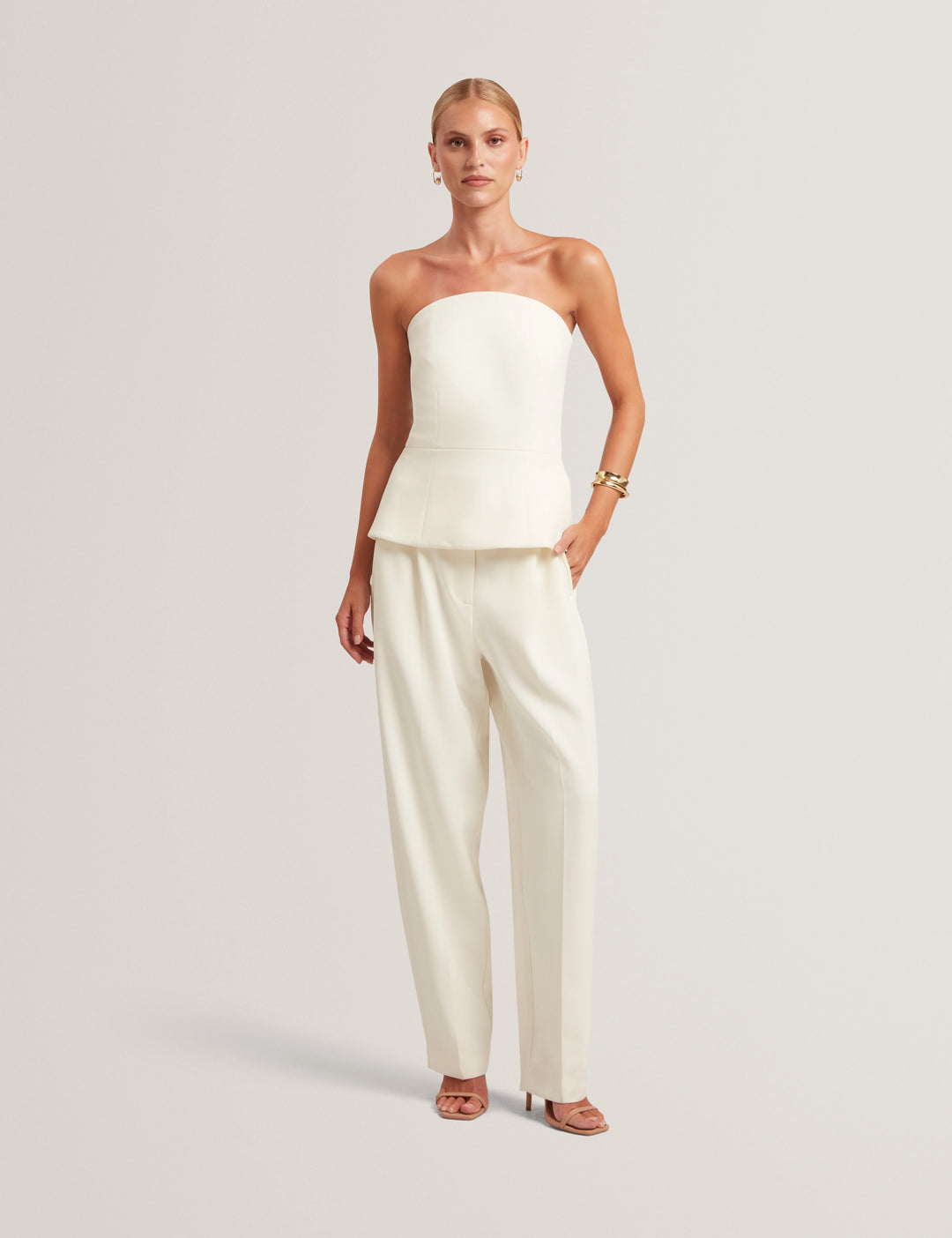 Ted Baker Raddij Tailored Strapless Jumpsuit | Ivory – alternate view 6