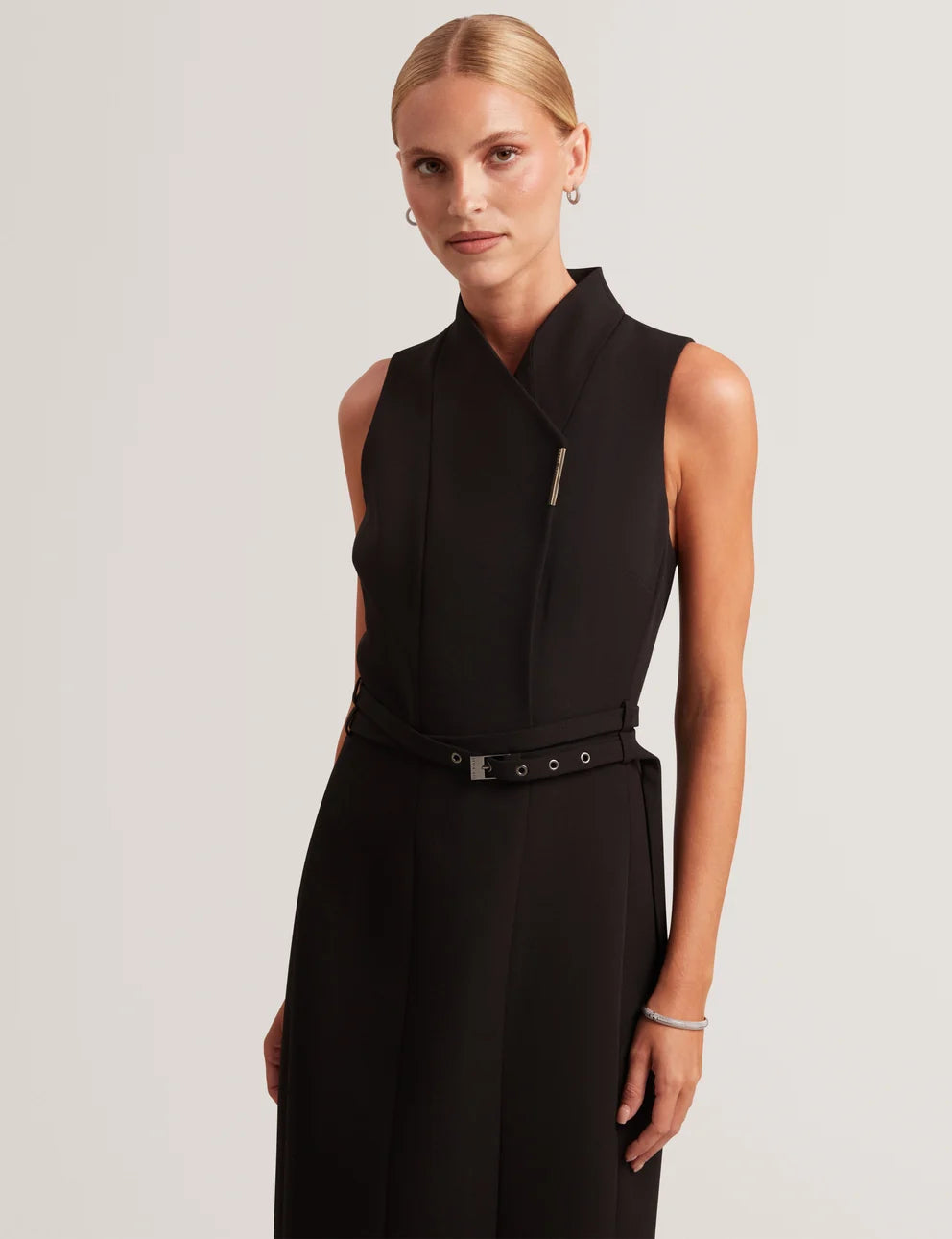 Ted Baker Hanlied Sleeveless Tailored Midi Dress | Black – alternate view 3