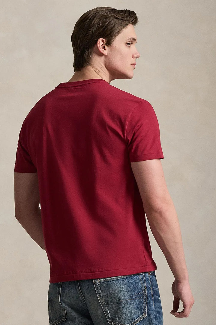 Camiseta con cuello en V y corte clásico de Ralph Lauren | Rojo Heritage