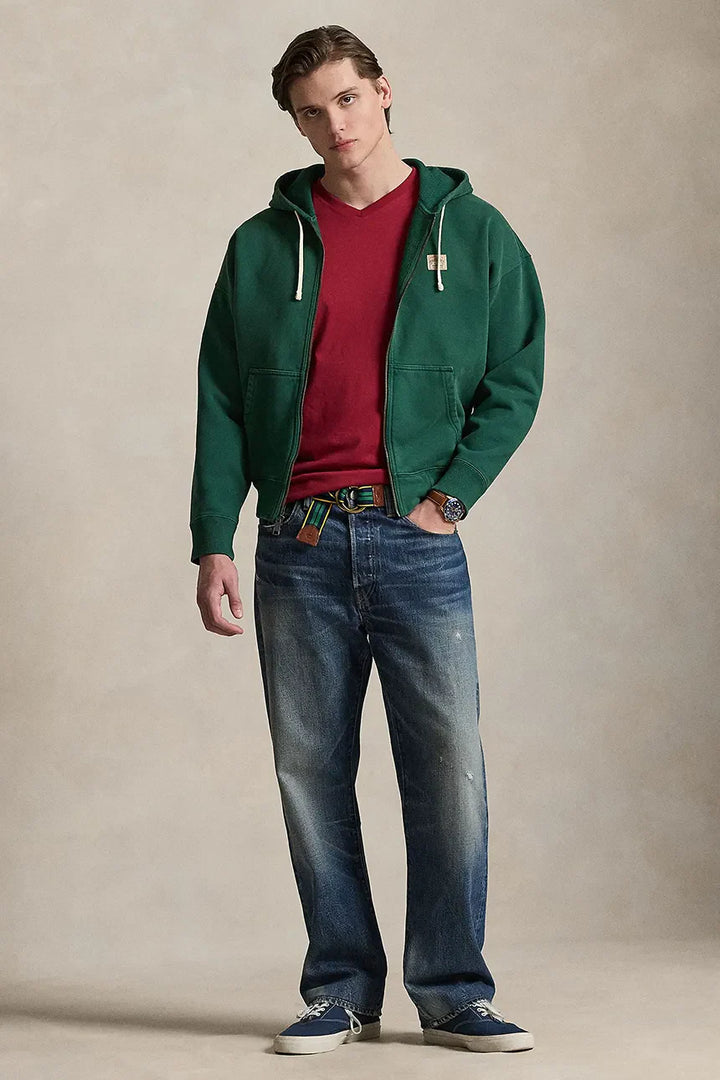 Camiseta con cuello en V y corte clásico de Ralph Lauren | Rojo Heritage