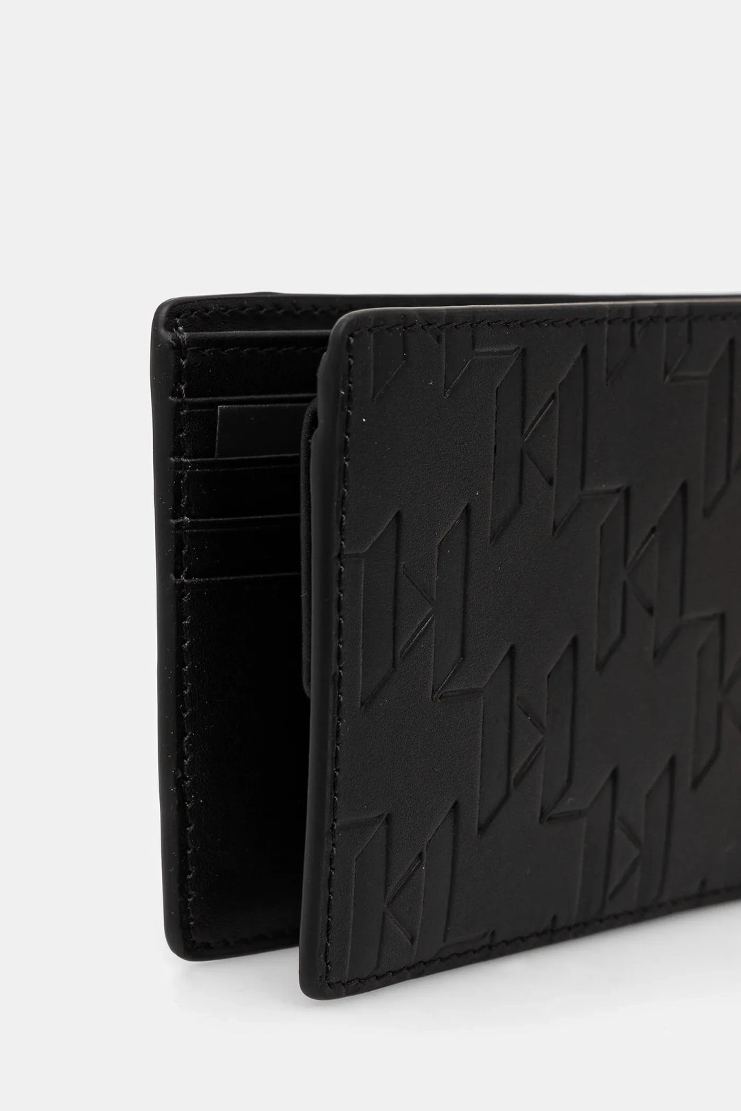 Karl Lagerfeld Loom Leather Bifold Wallet | Black