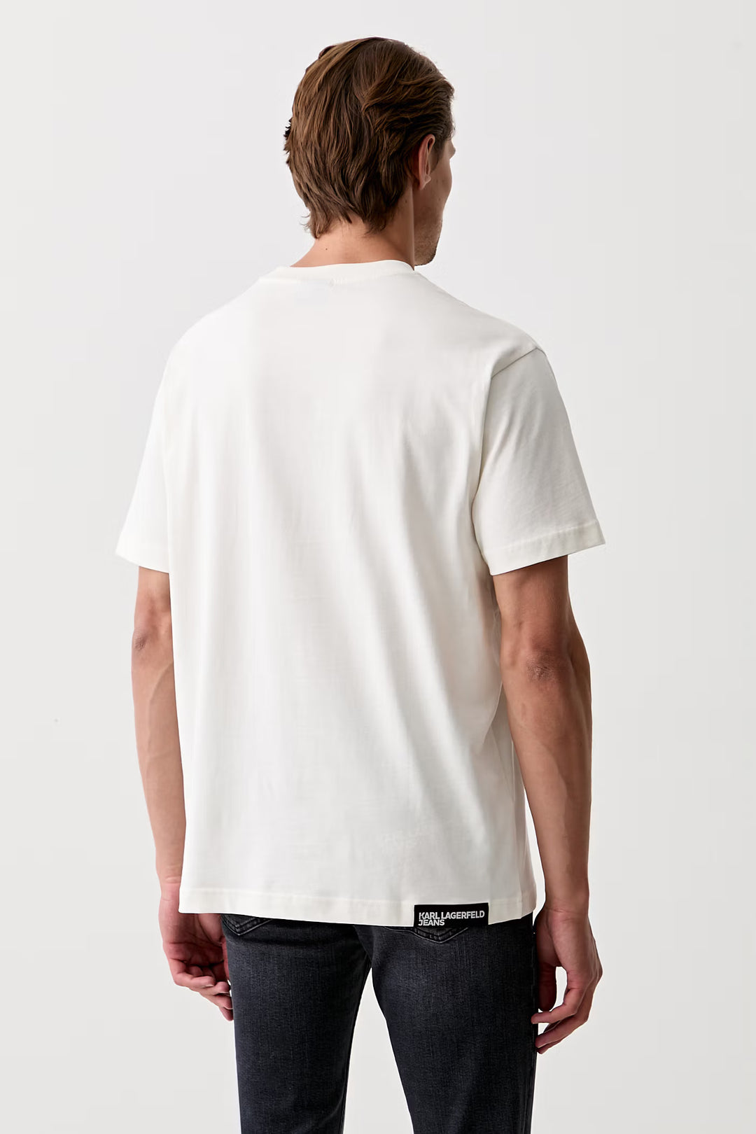 Karl Lagerfeld Essential T-shirt in Regular Fit | Egret