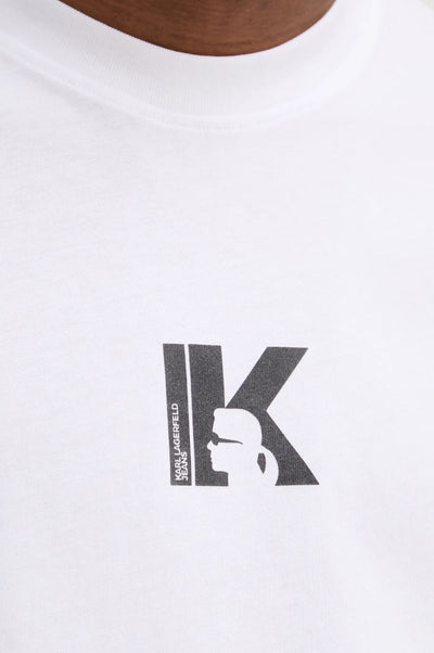 Karl Lagerfeld T-shirt με Λογότυπο Κανονικής Γραμμής | Λευκό