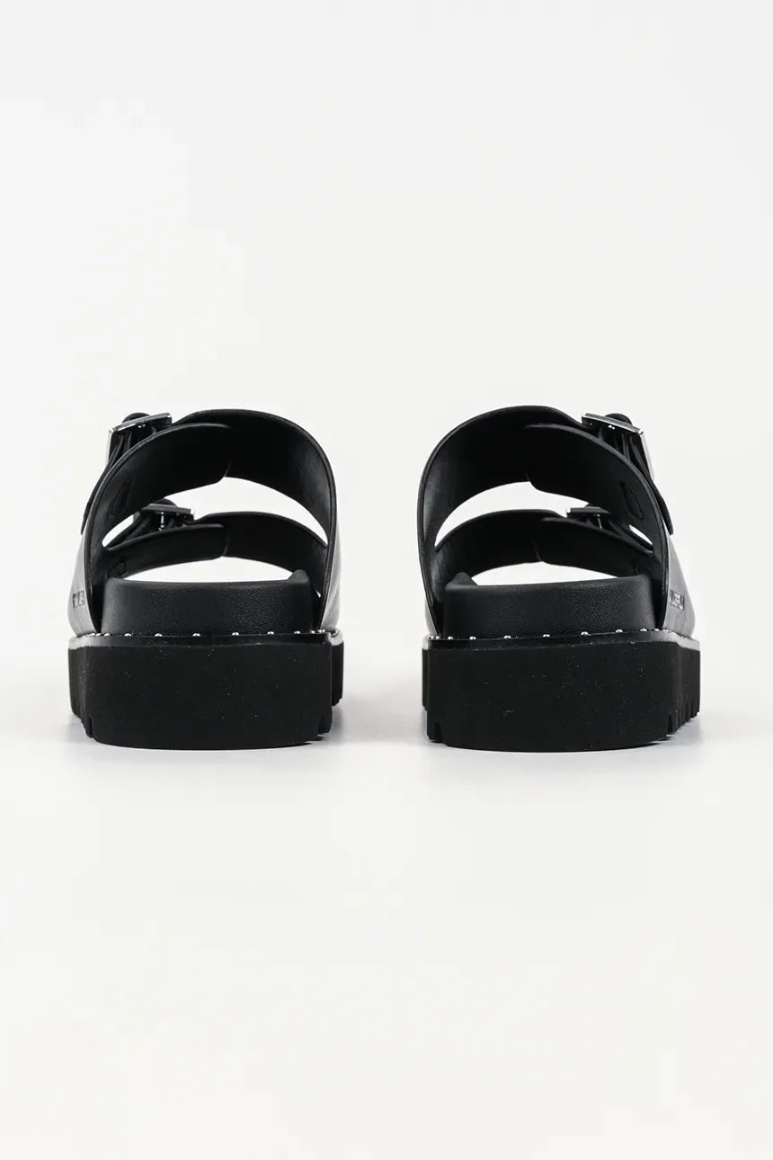 Sandales à double boucle Karl Lagerfeld Kaia pour femme | Noir