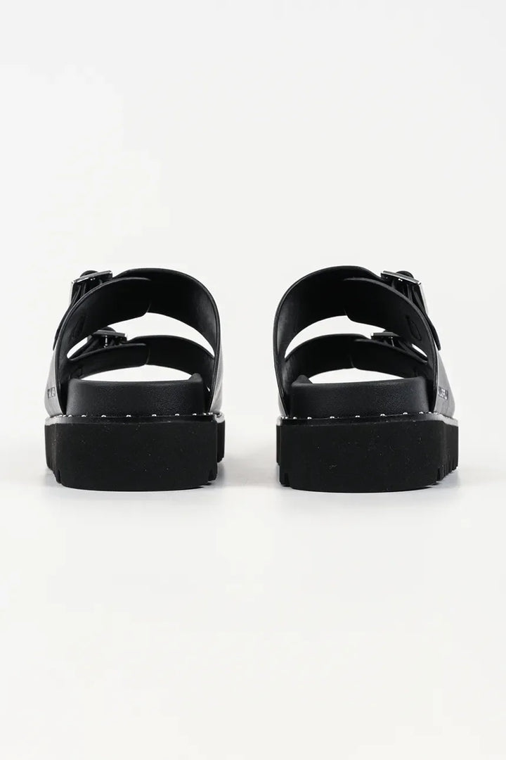 Sandales à double boucle Karl Lagerfeld Kaia pour femme | Noir