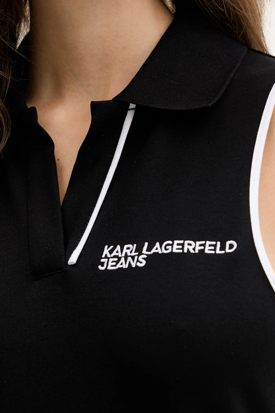 Karl Lagerfeld Polo Sleeveless Dress | Black