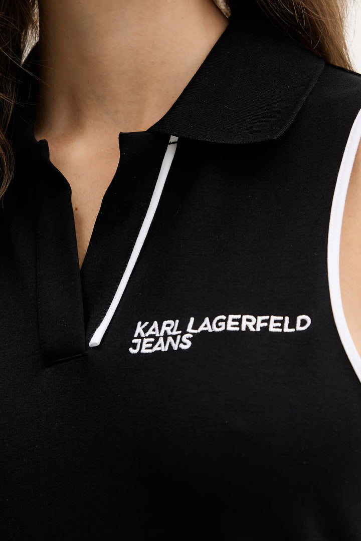 Karl Lagerfeld Polo Sleeveless Dress | Black