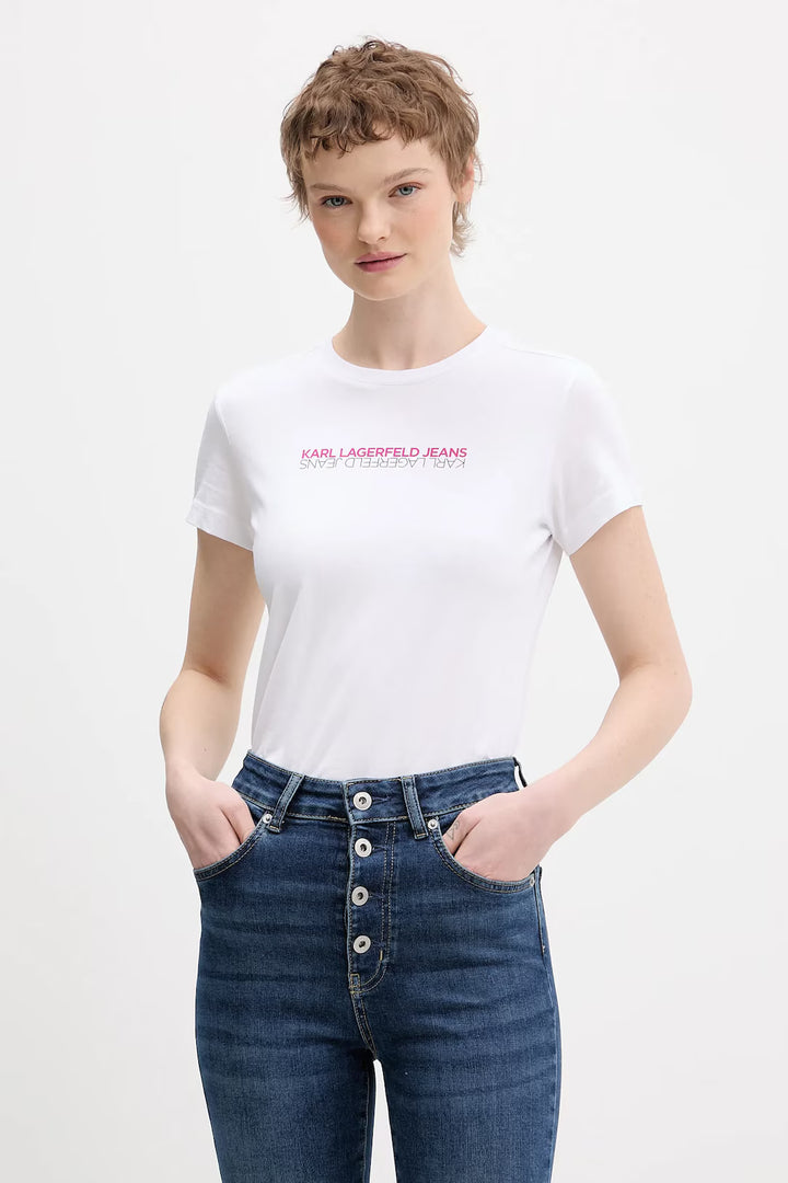 Karl Lagerfeld Slim Fit Reflection Women's T-shirt | White