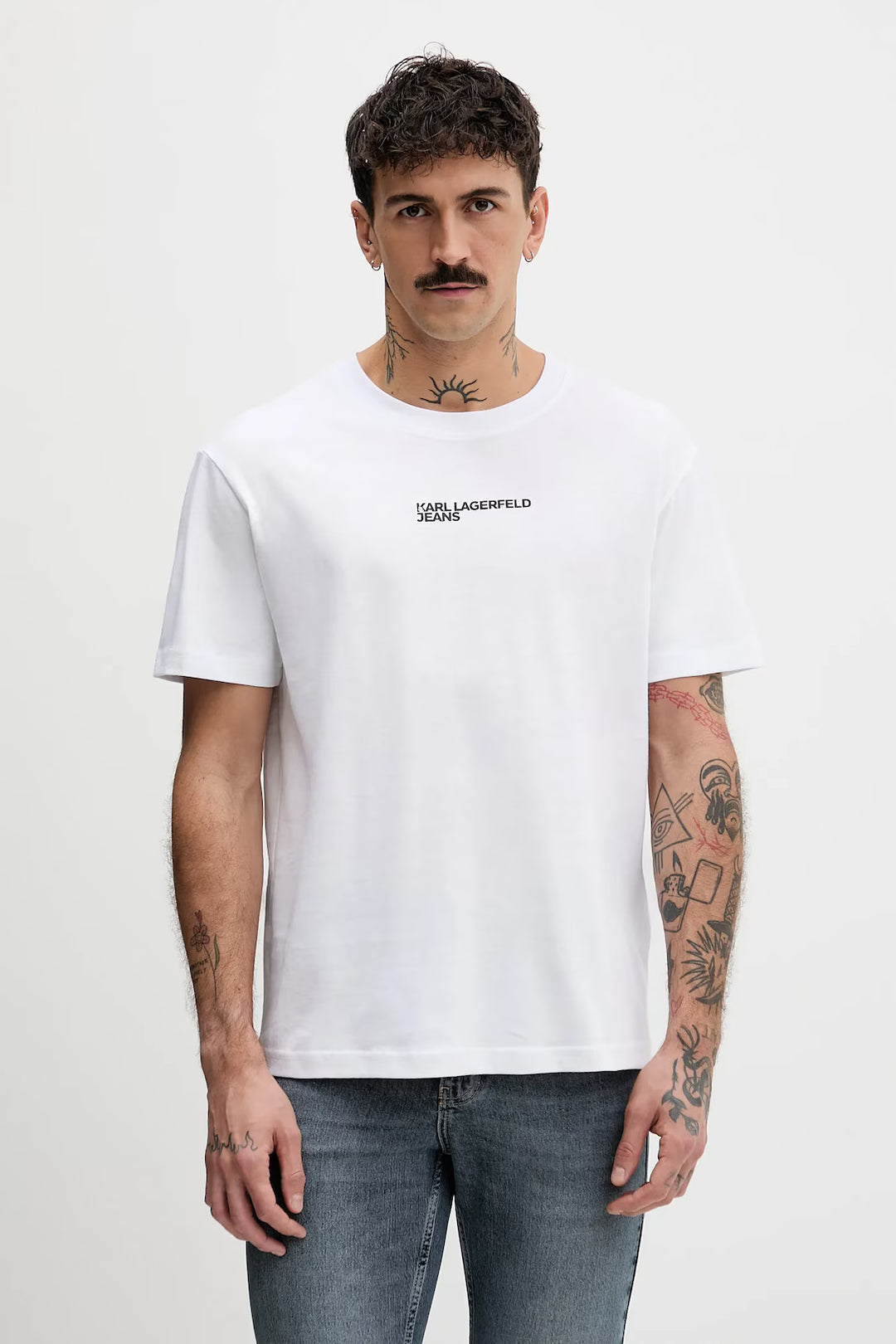 Karl Lagerfeld Regular Letters Men's T-shirt | White