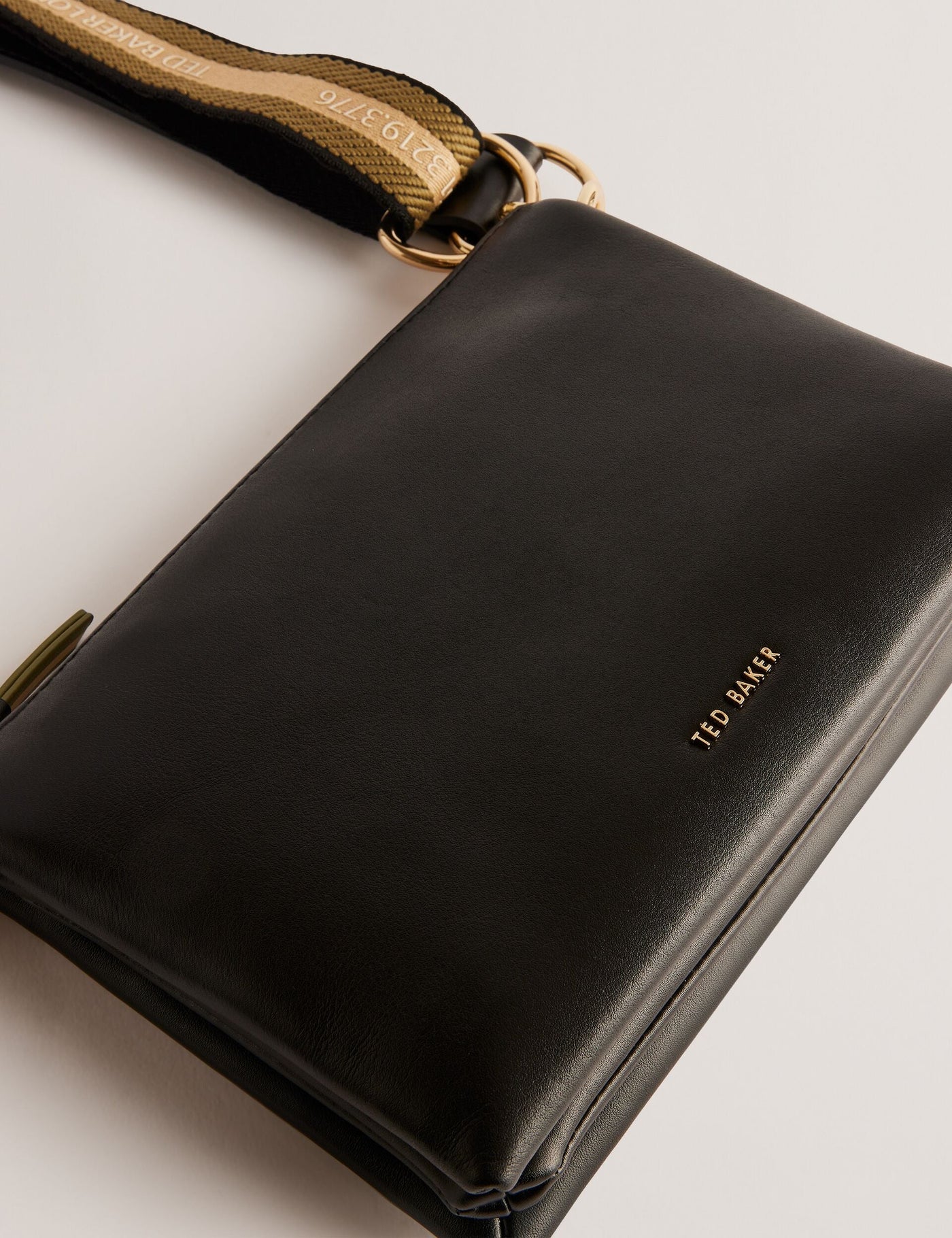 Ted Baker Darceyy Leather Crossbody Bag With Webbing Strap | Jet Black