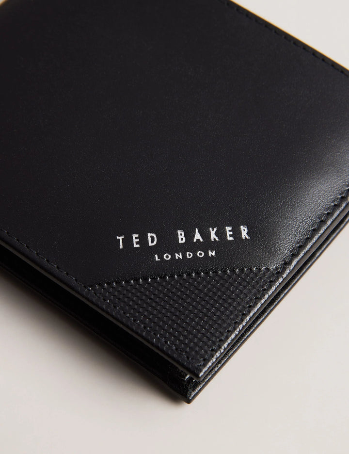 Ted Baker Embossed Corner Leather Coin Wallet | Black