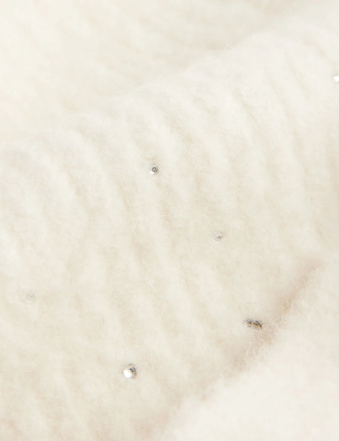 Ted Baker Scattered Rhinestone Knitted Scarf | Cream