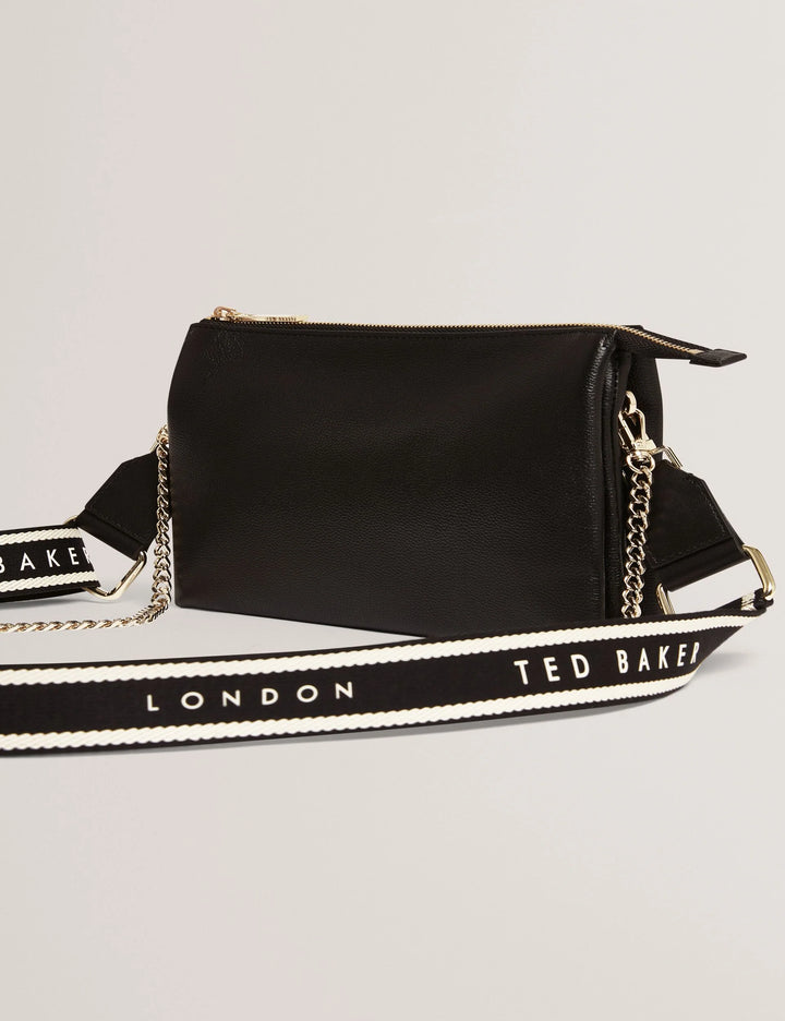 Ted Baker Webbing Strap Leather Crossbody Bag | Black