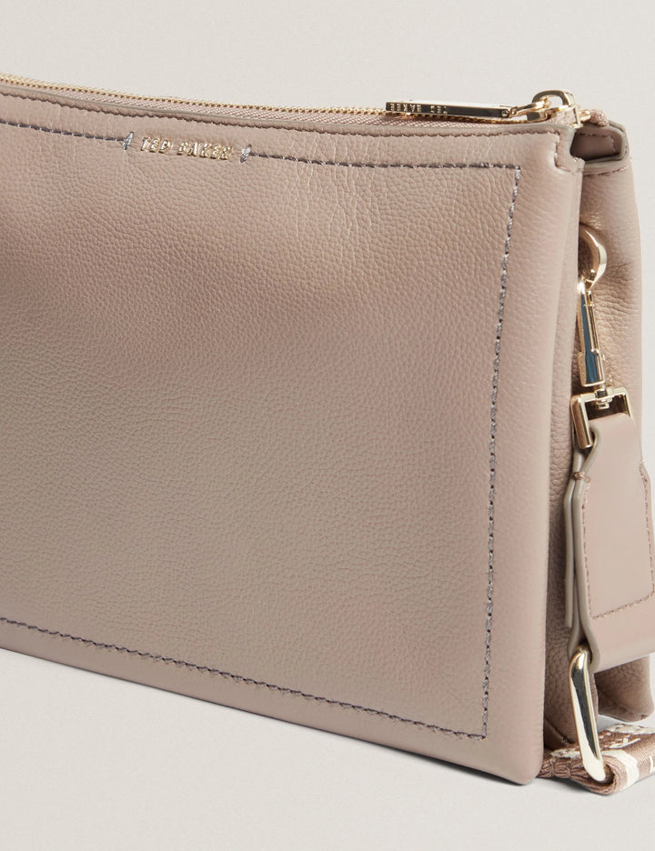 Ted Baker Webbing Strap Leather Crossbody Bag | Taupe