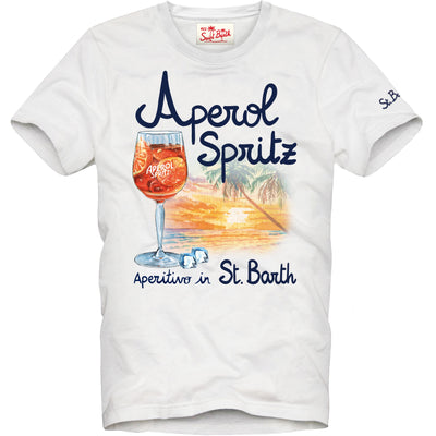 MC2 Saint Barth Βαμβακερό T-shirt με Τύπωμα Venetian Spritz | Λευκό