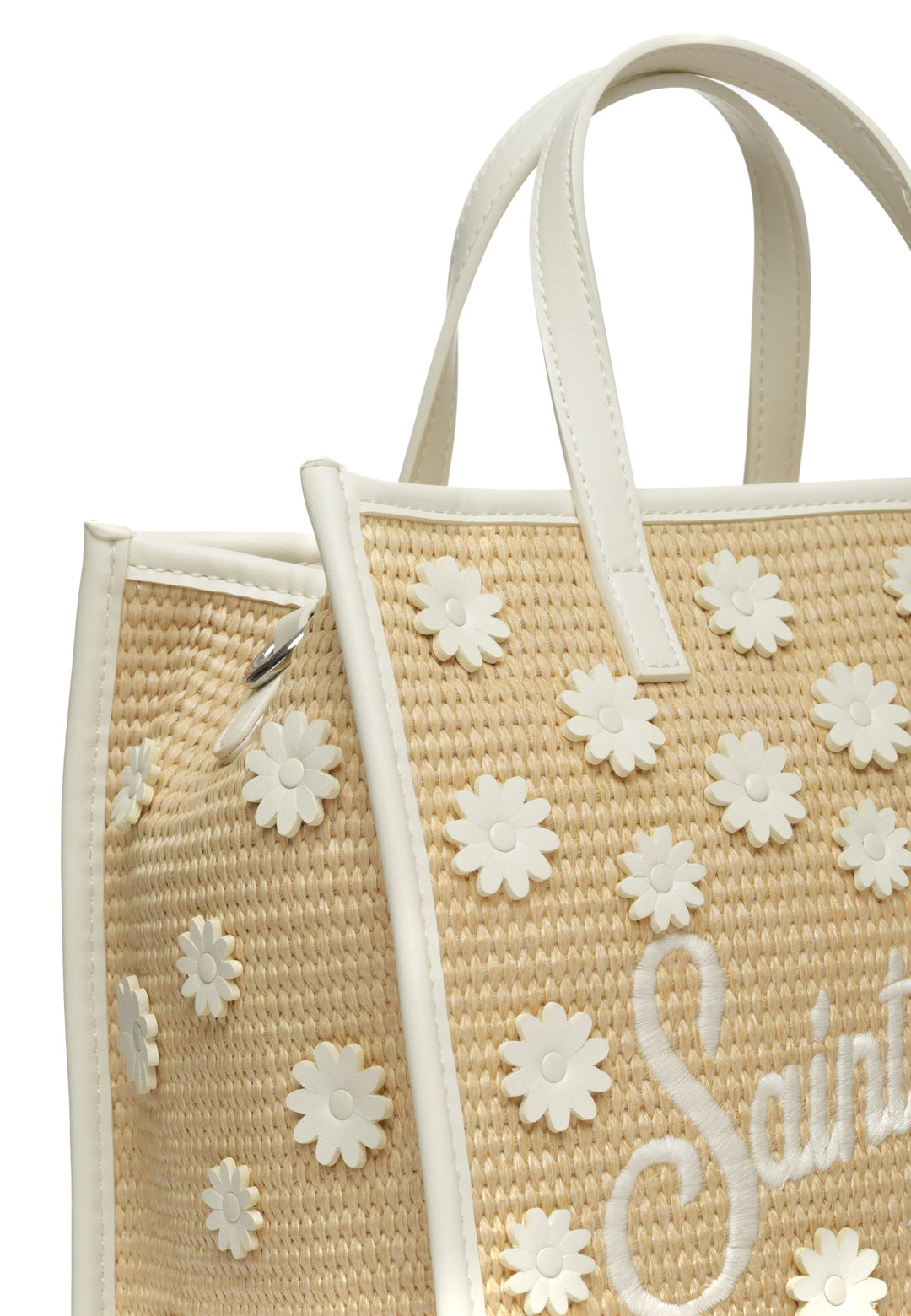 Borsa di paglia MC2 Saint Barth Vivian Mid | Beige/Bianco