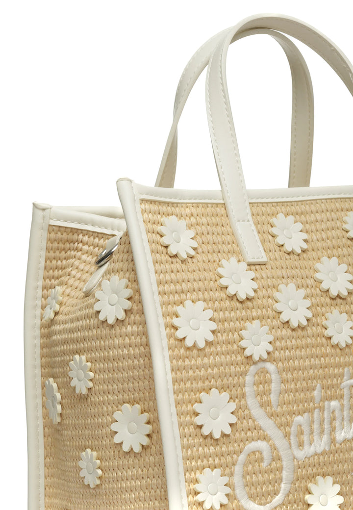 Borsa di paglia MC2 Saint Barth Vivian Mid | Beige/Bianco