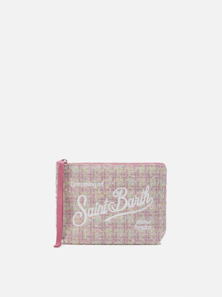 MC2 Saint Barth Tweed Lurex Pouch | Light Pink