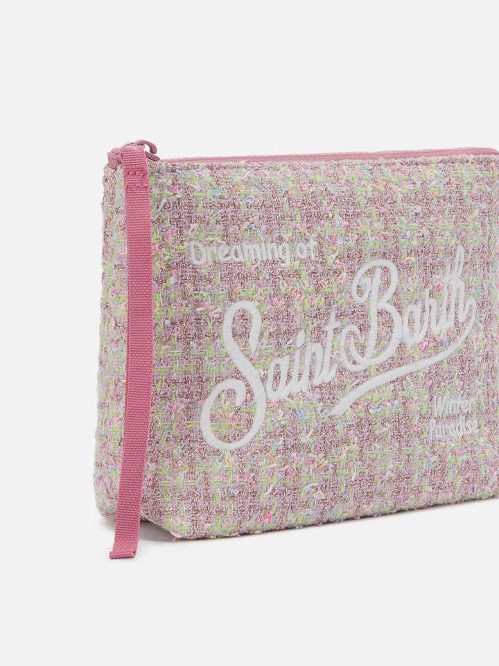 MC2 Saint Barth Tweed Lurex Pouch | Light Pink