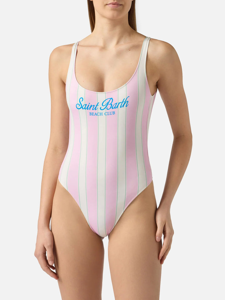 Bañador de una pieza MC2 Saint Barth Lora | Rosa/Blanco