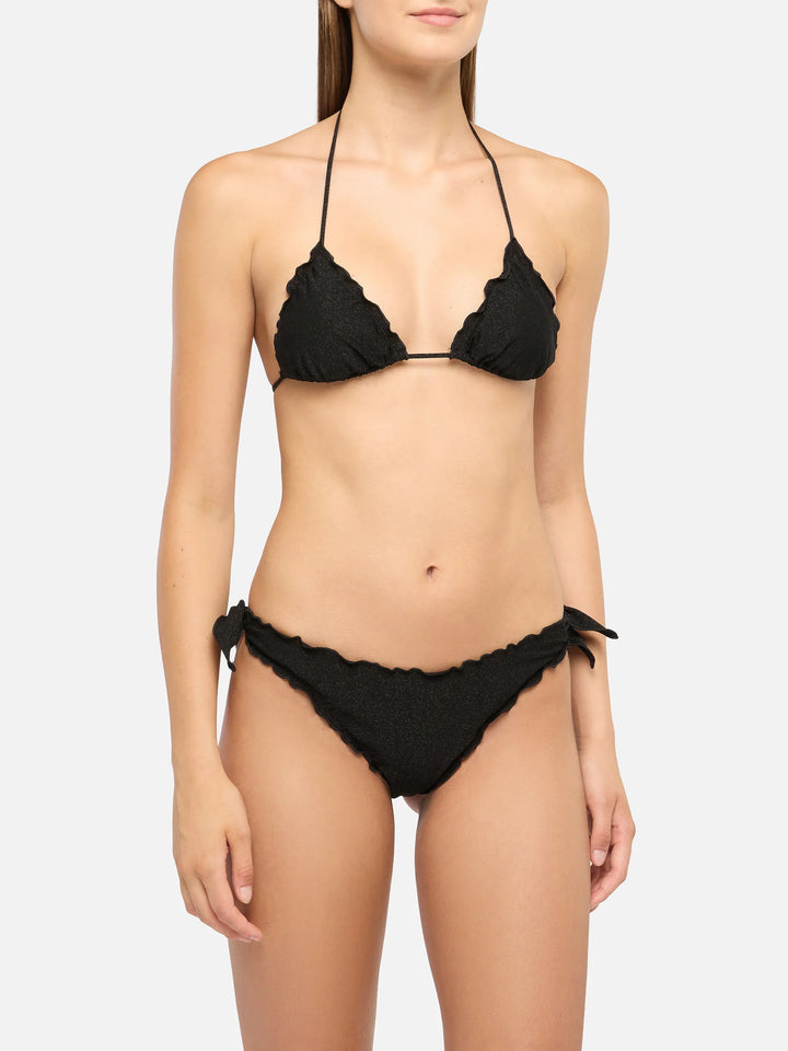 MC2 Saint Barth Lurex-Bikini und -Höschen | Schwarz