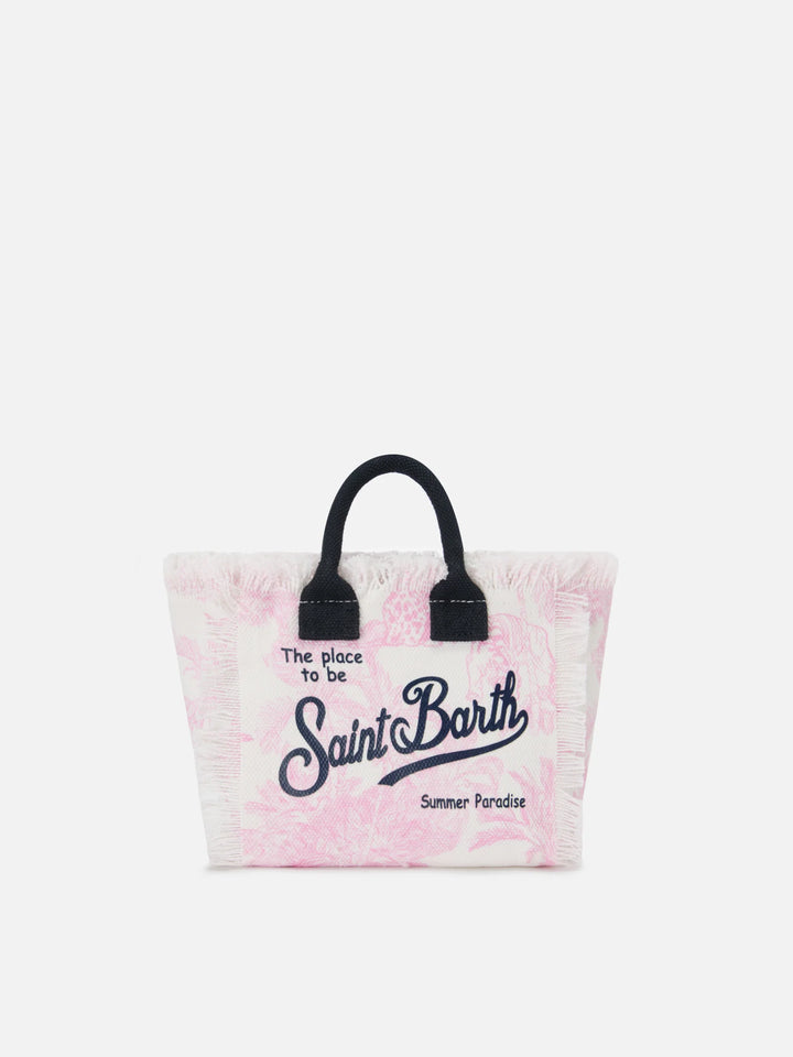 MC2 Saint Barth Vanity Mini Cotton Canvas Tote Bag | Pink/White
