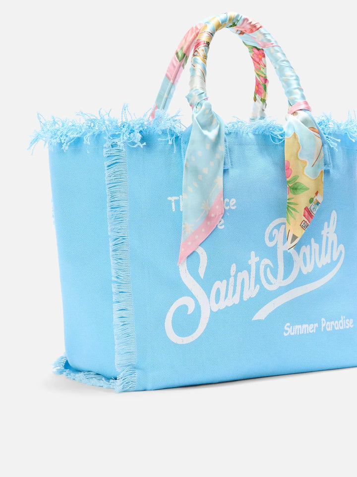 MC2 Saint Barth Ματαιοδοξία Βαμβακερός καμβάς Tote Bag με αφαιρούμενο Twill | Sky Blue
