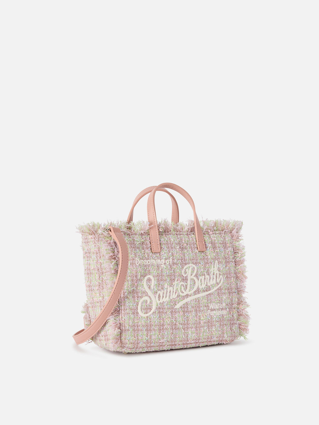 MC2 Saint Barth Vanity Mini Tweedtasche mit Lurex - Rosa - Schrägansicht