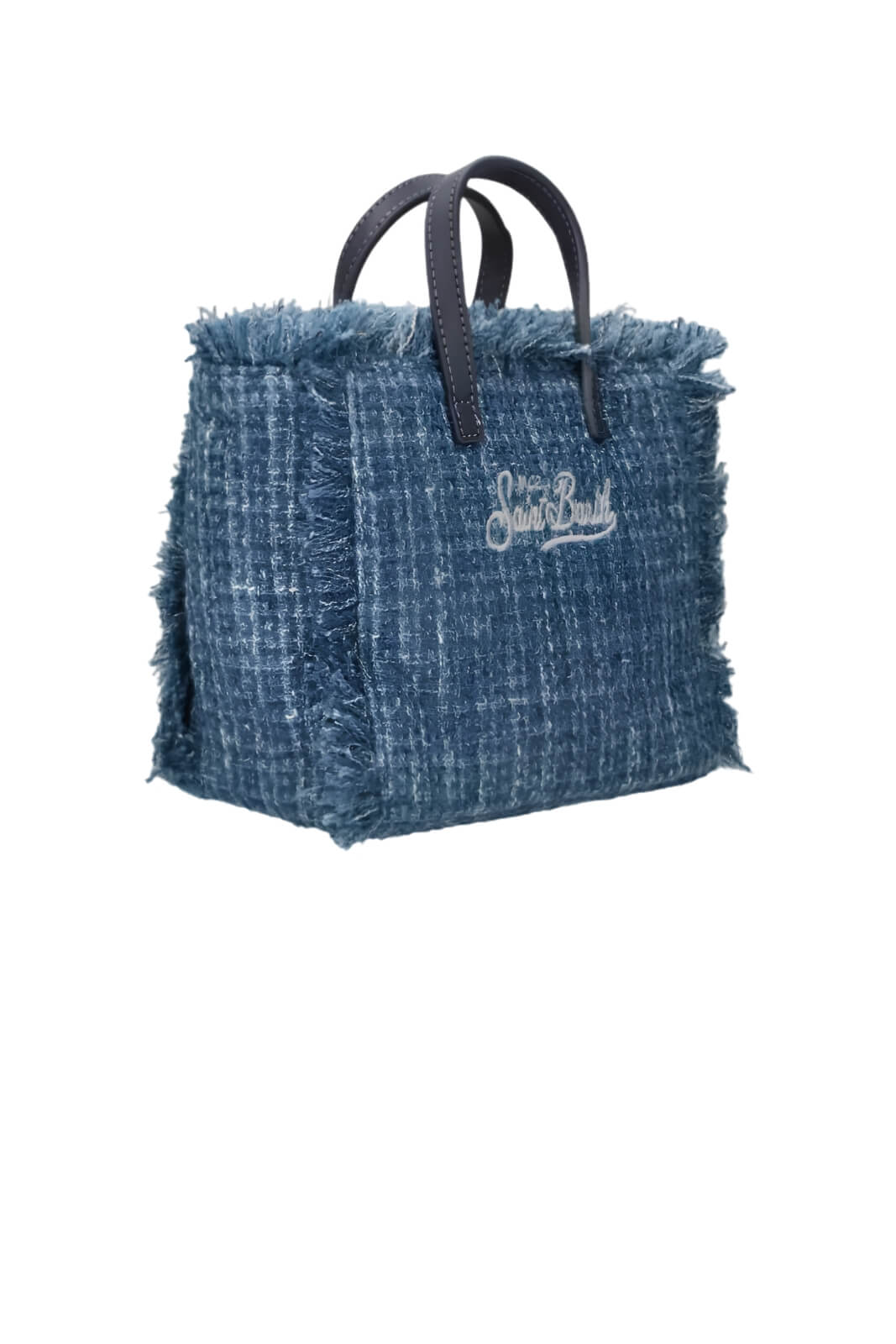 MC2 Saint Barth Sac Vanity Mini Tweed - Bleu Clair - Vue arrière de trois quarts