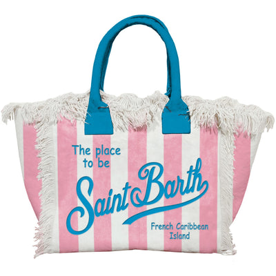 MC2 Saint Barth Vanity Borsa Τσάντα Κανβάς | Ροζ/Λευκό