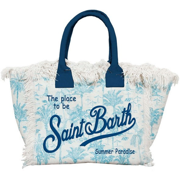 MC2 Saint Barth Vanity Canvas Bag | Blue/White