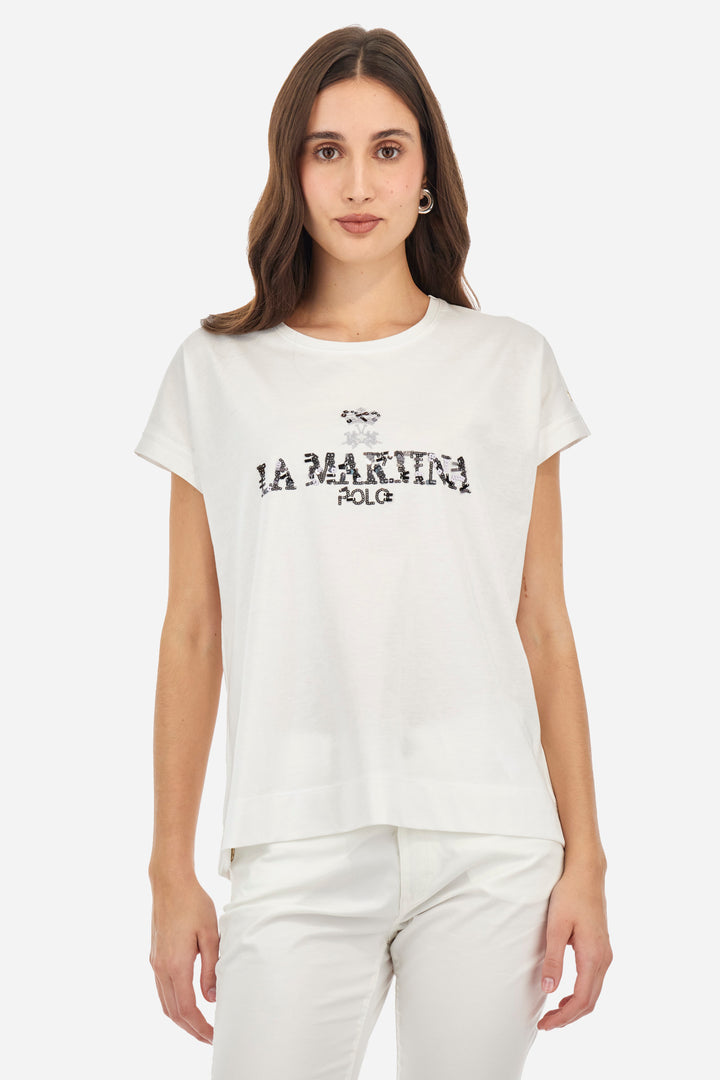 La Martina T-shirt in Jersey Cotton in Regular Fit - Adelina | White
