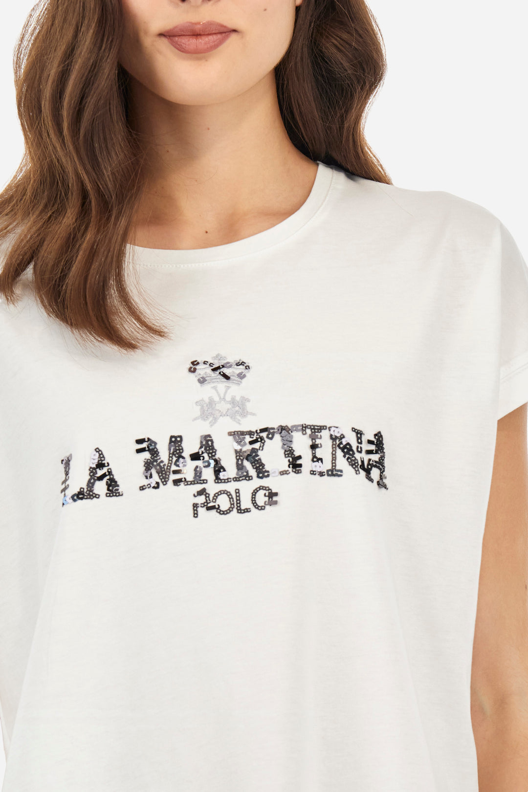 La Martina T-shirt in Jersey Cotton in Regular Fit - Adelina | White