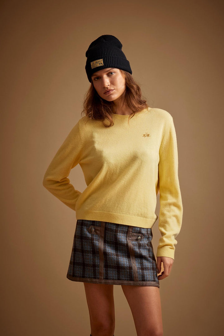 La Martina WDS010-YW148, Beige, vue de face portée par un mannequin