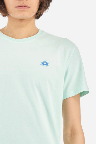 La Martina Βαμβακερό T-shirt Κανονικής Γραμμής-Serge | Aqua