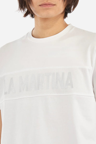 La Martina T-shirt Κανονικής Γραμμής από Ελαστικό Βαμβάκι-Yeshuda | Λευκό