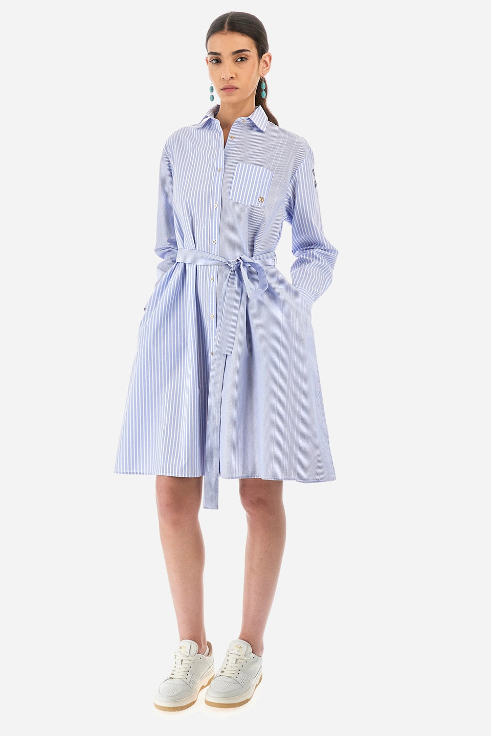 La Martina Dress with Stripes | Blue/White