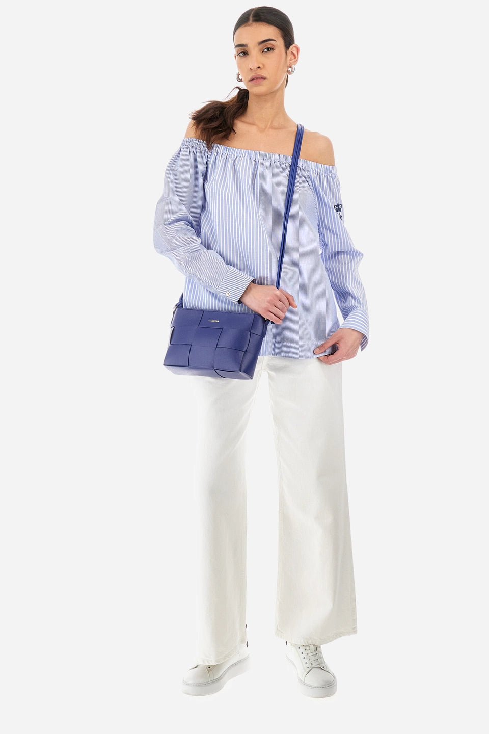 La Martina Βαμβακερή Μπλούζα Κανονικής Γραμμής-Yasamin | Μπλε/Λευκό