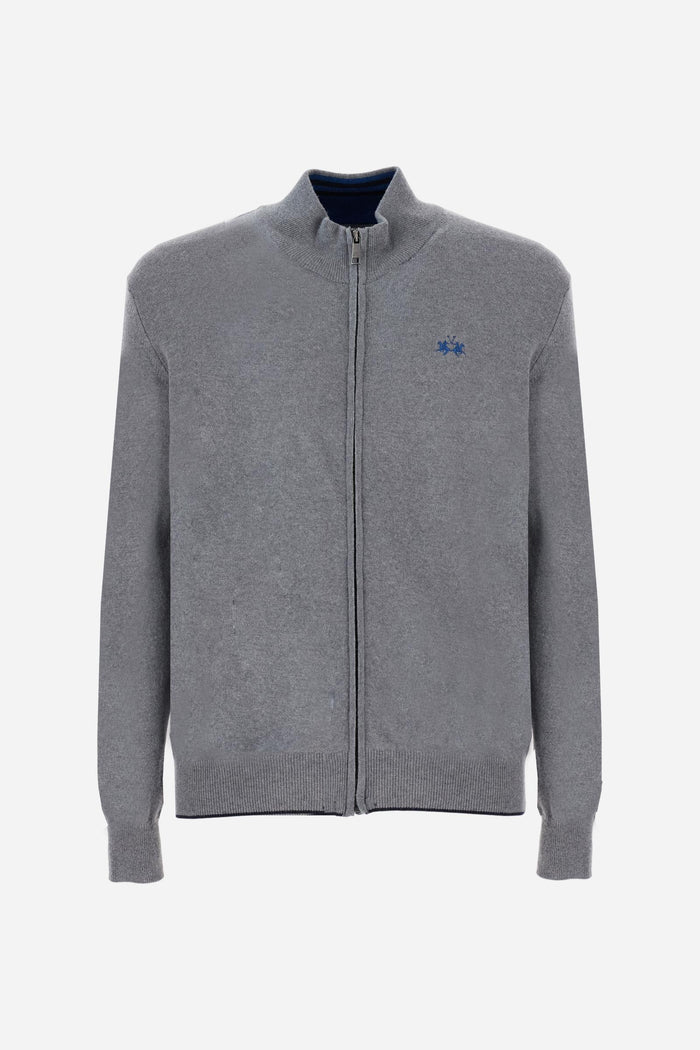 La Martina Men’s Wool Zip Sweater | Medium Grey