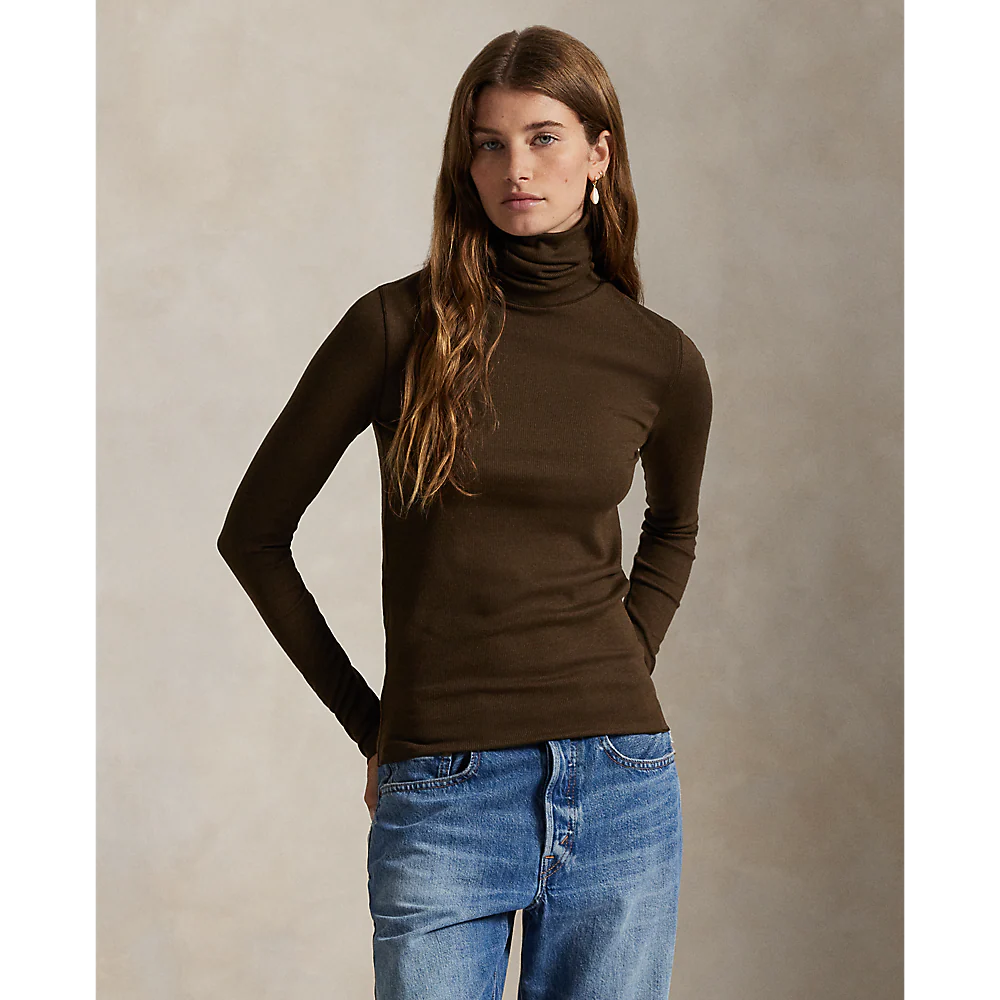Ralph Lauren Stretch-Blend Roll Neck Pullover | Dark Brown