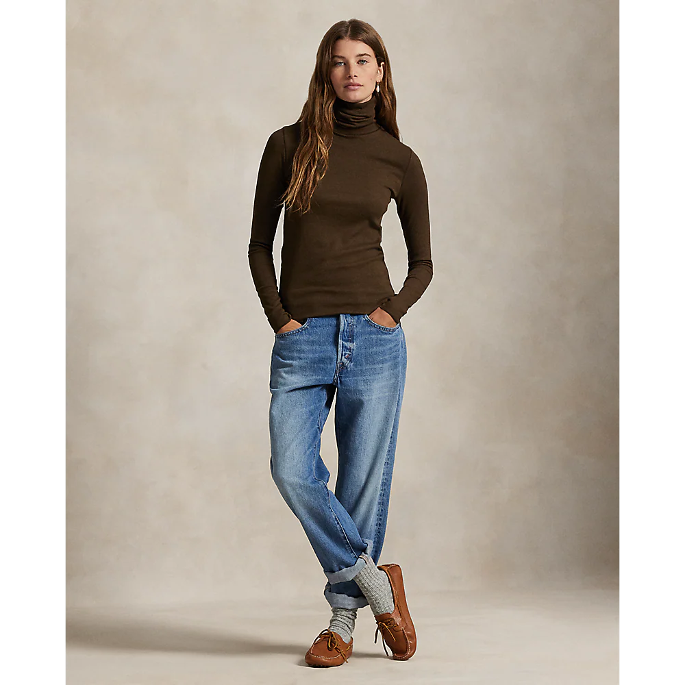 Ralph Lauren Stretch-Blend Roll Neck Pullover | Dark Brown