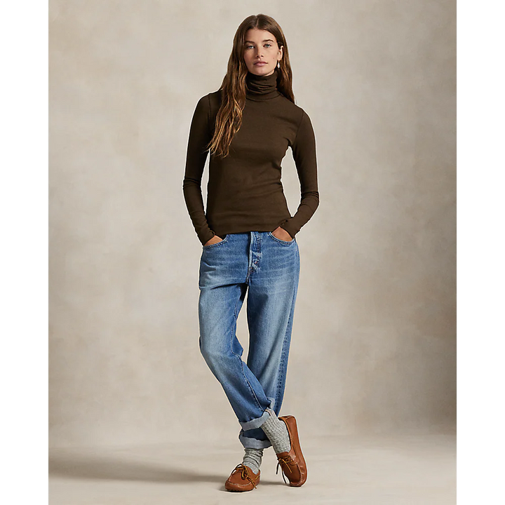 Ralph Lauren Stretch-Blend Roll Neck Pullover | Dark Brown