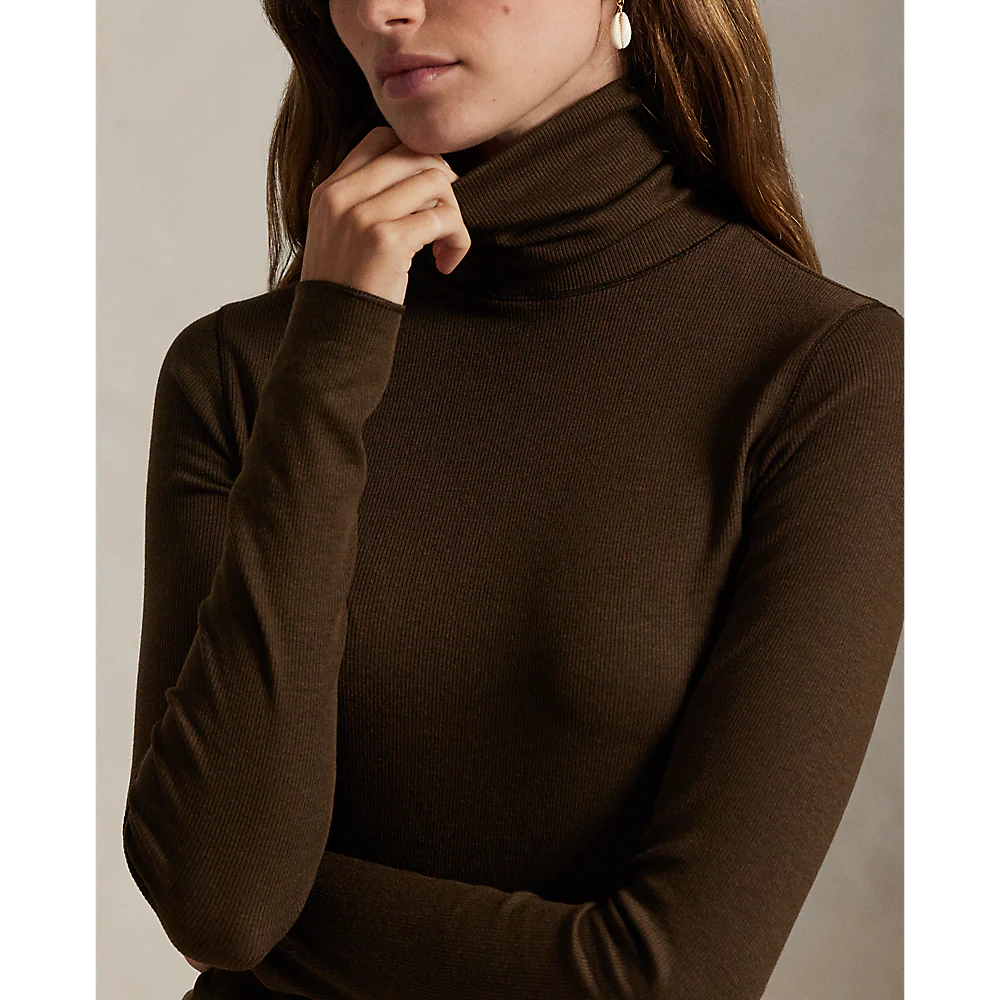 Ralph Lauren Stretch-Blend Roll Neck Pullover | Dark Brown