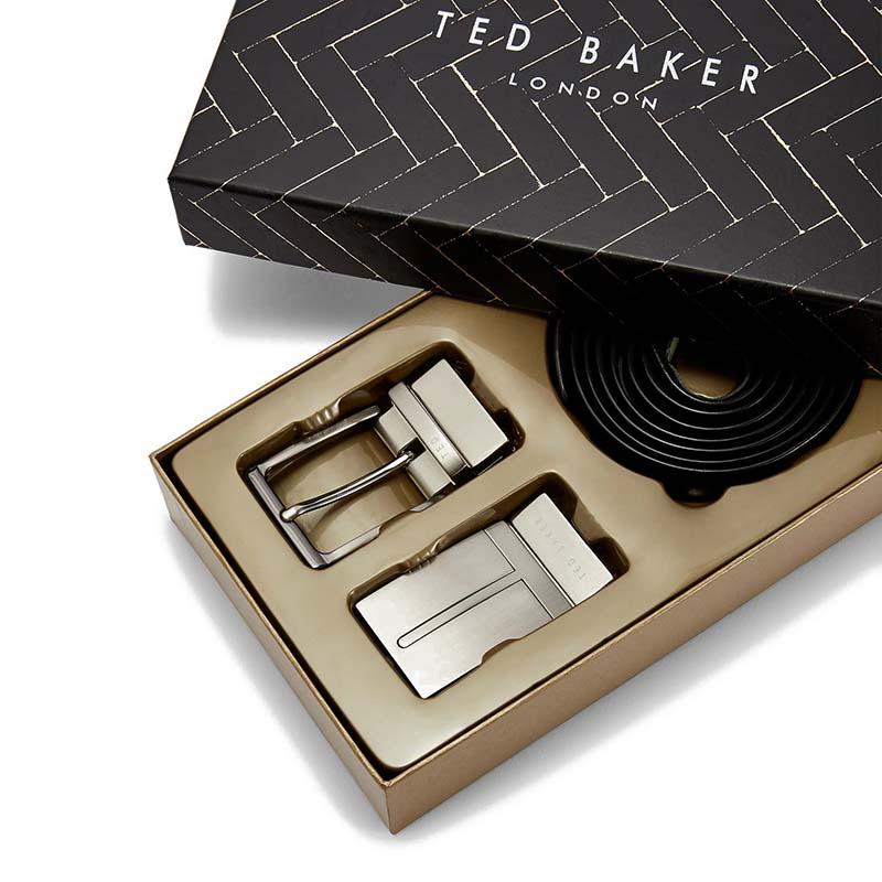 Ted Baker Newbey Belt in a Gift Box | Black/Brown