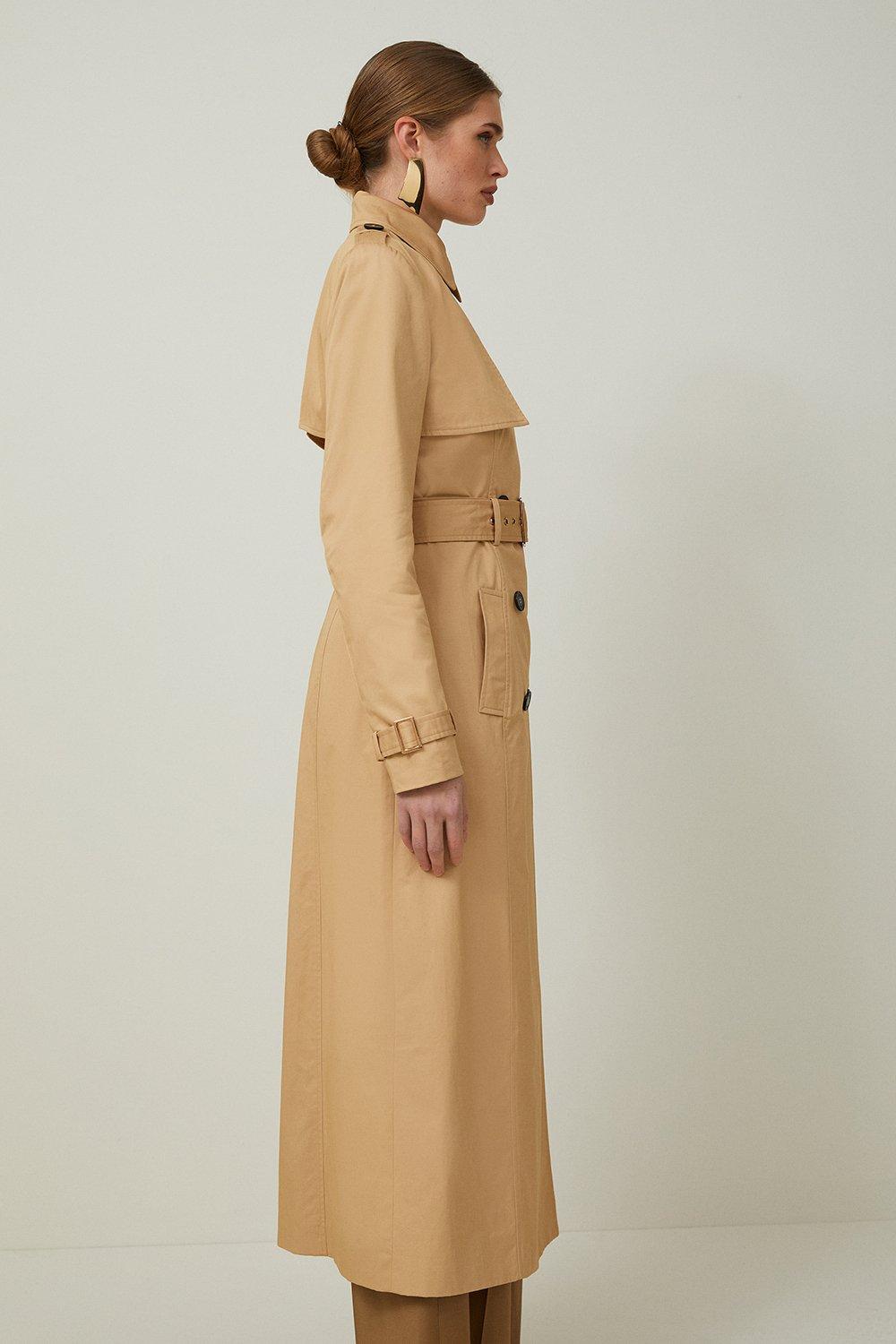 Karen Millen Tailored Classic Belted Trench Coat | Camel