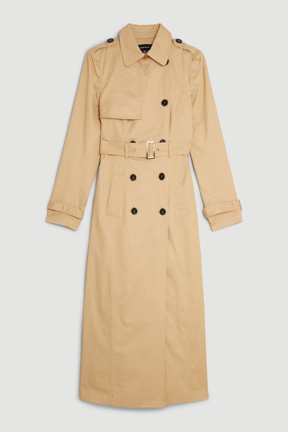 Karen Millen Tailored Classic Belted Trench Coat | Camel