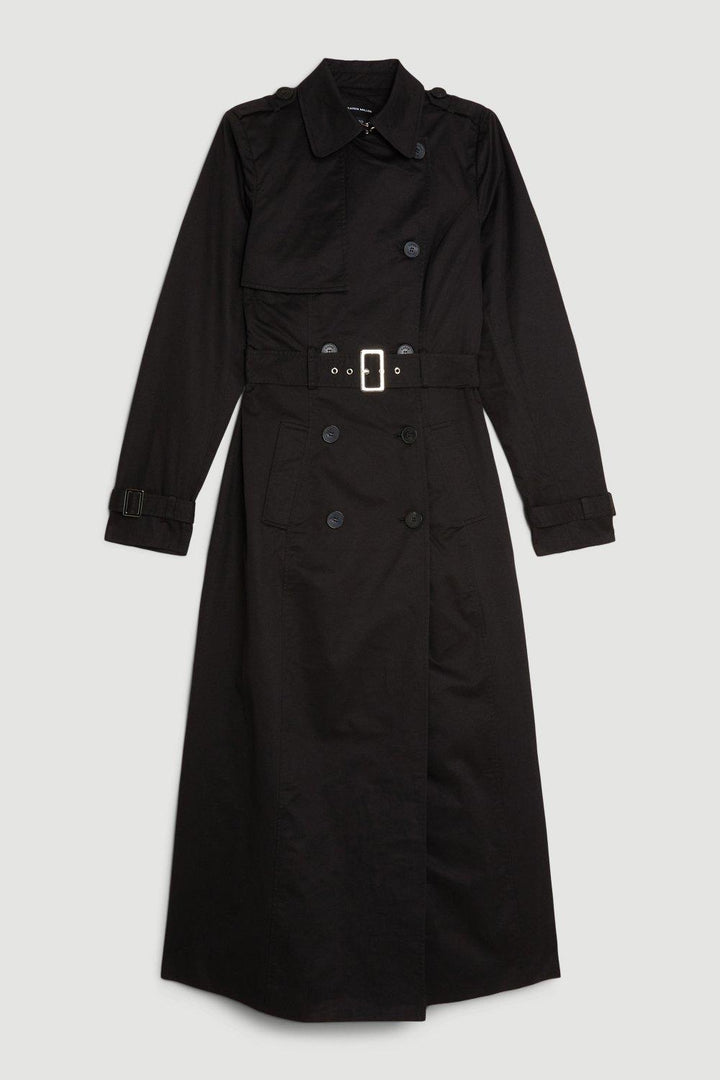 Karen Millen Tailored Classic Belted Trench Coat | Black